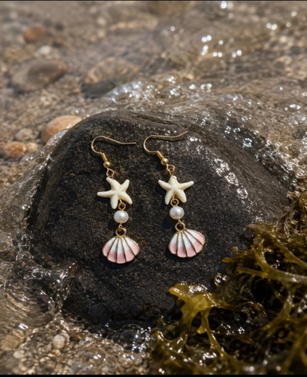 Ocean Blush Seashell Drop Earring