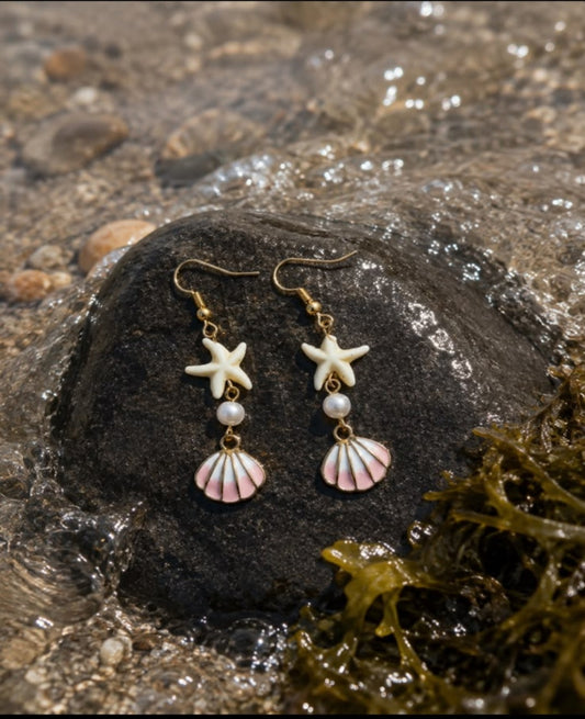Ocean Blush Seashell Drop Earring
