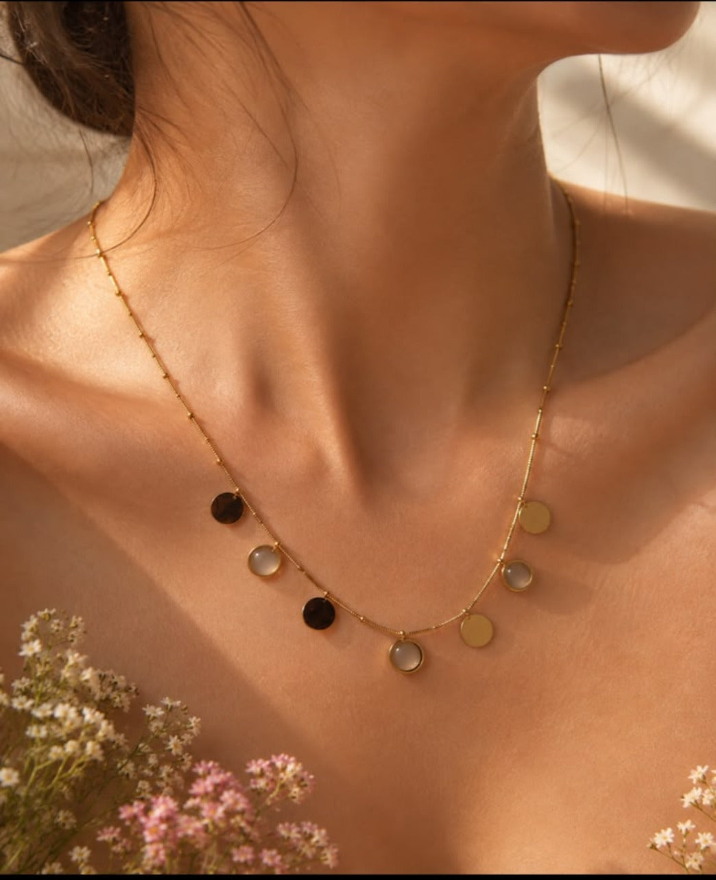 Golden Halo Charm Necklace