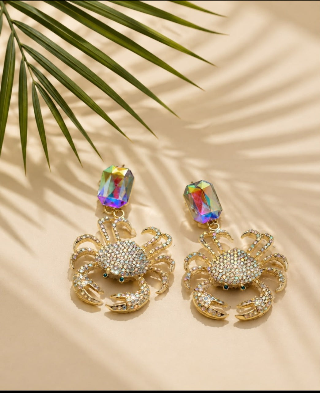 Crystal Coastal Crab Earrings