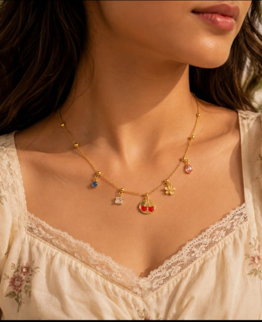 Cherry Charm Garden Necklace