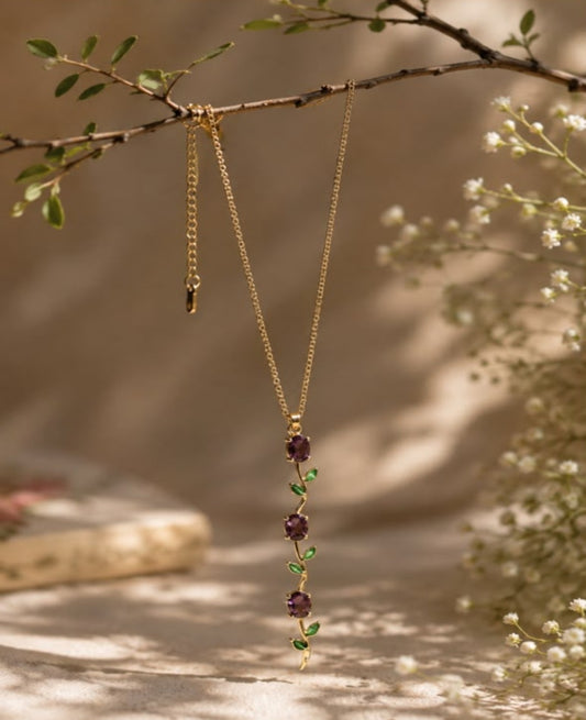 Amethyst Vine Drop Pendant