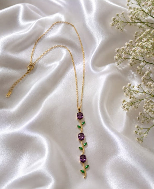 Amethyst Vine Drop Pendant