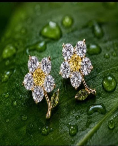 Crystal Flower Earrings