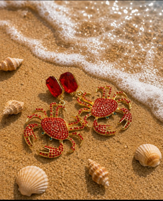 Ruby Tight Crab Earrings