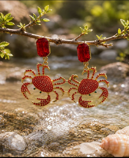 Ruby Tight Crab Earrings