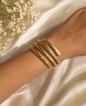 Golden Serpent Coil Bracelet