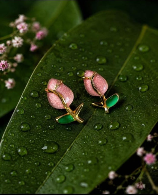 Blushing Tulip Studs