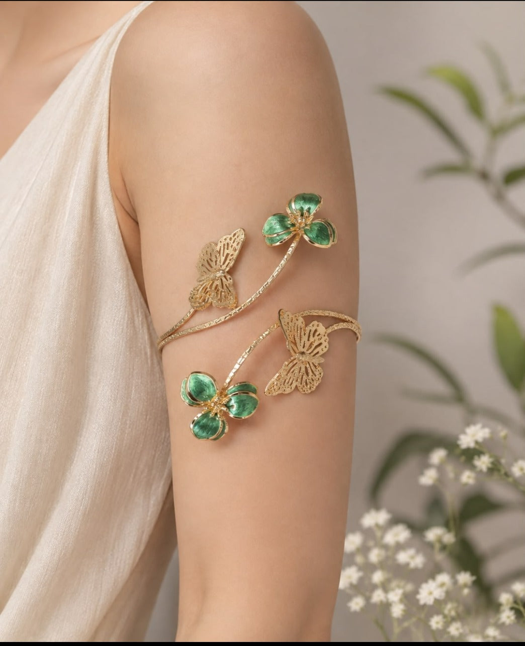 Emerald Butterfly Arm Cuff