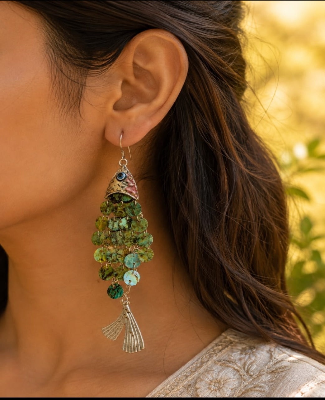 Ocean Whisper Fish Drop Earrings